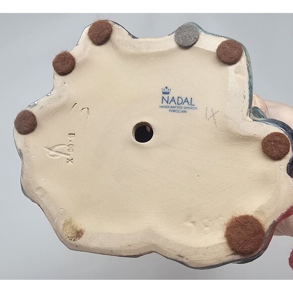 Vtg Nadal Handcrafted Spanish Porcelain Harlequin Figurine Playing Trumpet 11.5" - Picture 9 of 16